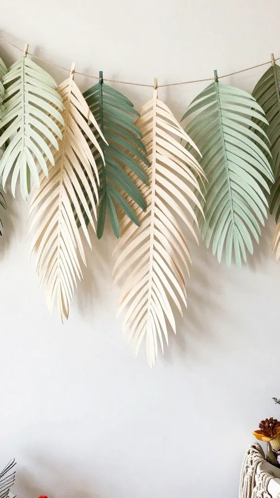 DIY Paper Palm Leaves: 7 Easy Tropical Ideas 3 Delicate Frond Garland for Boho Party Decor