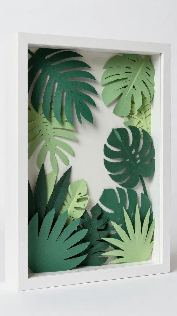 DIY Paper Palm Leaves: 7 Easy Tropical Ideas 6 Layered Shadow Box Jungle Scene
