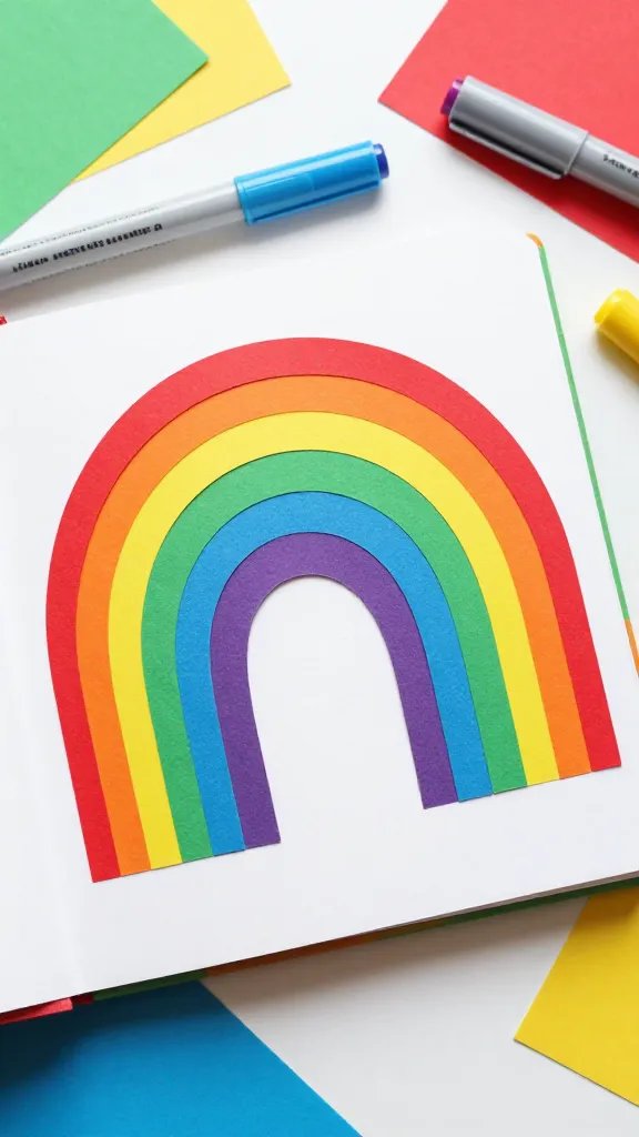 DIY Paper Quiet Book: 6 Fun Learning Ideas 2 Rainbow Matching Page With Colorful Flaps