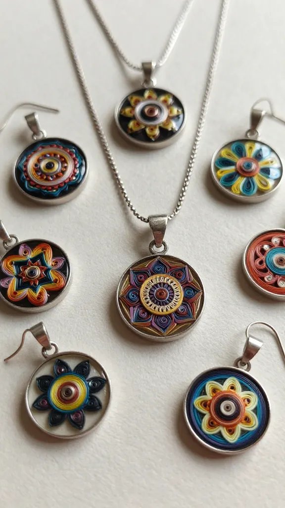 DIY Paper Quilling Ideas: 9 Creative Designs 6 Elegant Jewelry Featuring Miniature Quilled Pendants