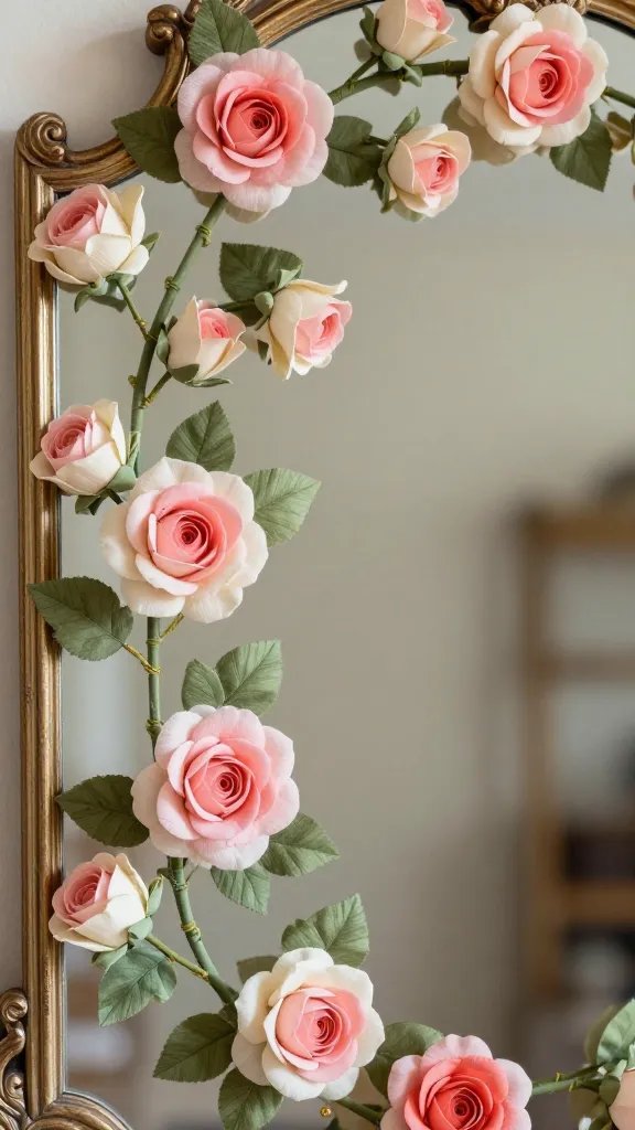 8 DIY Paper Vines Ideas for a Fresh Aesthetic 7 Climbing Rose Vine for Mirrors and Frames