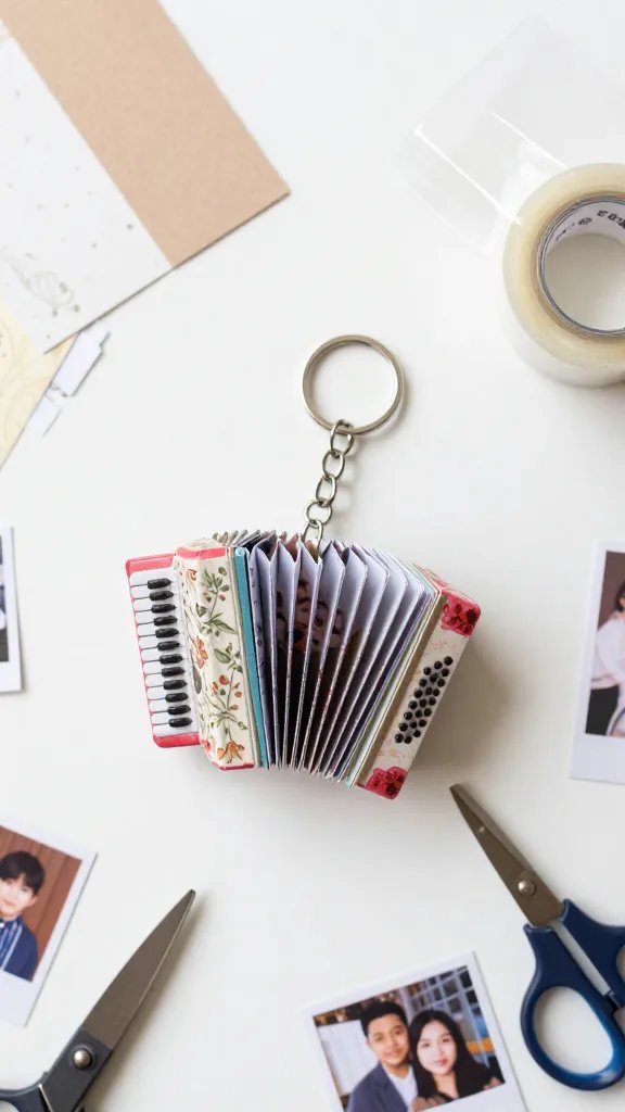 Accordion Fold Mini Photo Album Keychain