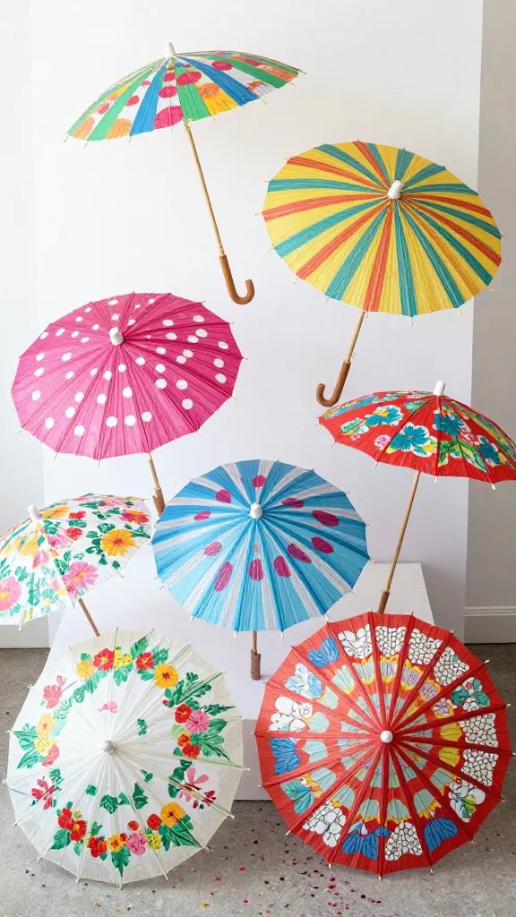 Scrapbook Paper Umbrella Photo Booth Props
