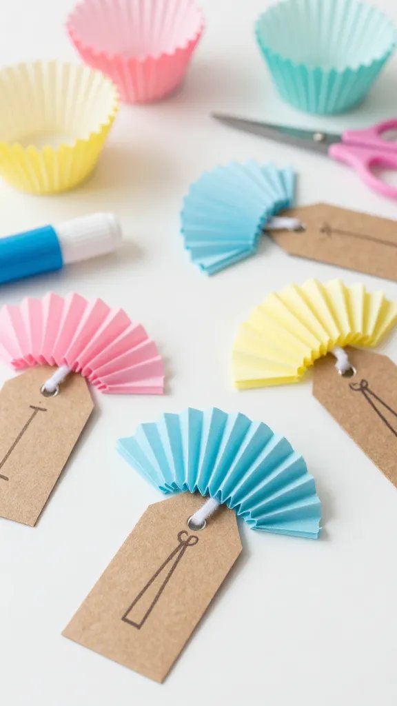 Cupcake Liner Umbrella Gift Tags