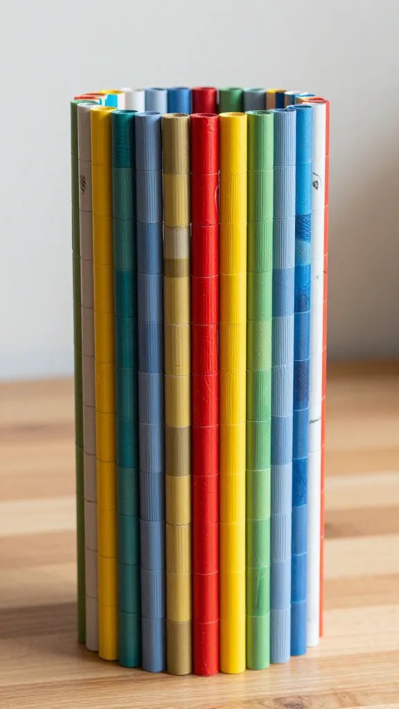 Rolled Magazine Paper Vase With Vintage Charm