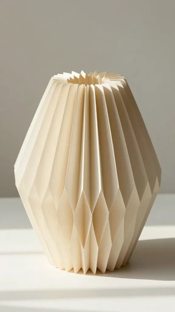 Accordion-Fold Paper Vase With Sculptural Appeal