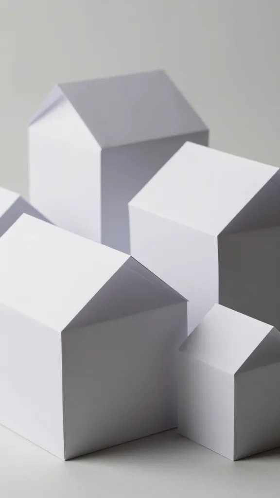 Modern Minimalist Paper House Sculpture