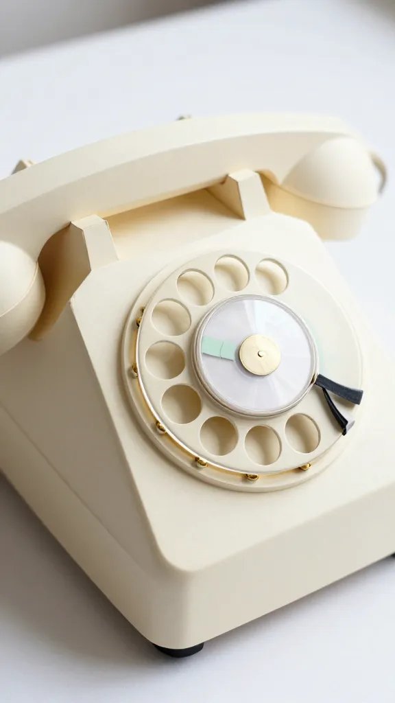 Vintage Rotary Paper Phone With Moving Dial