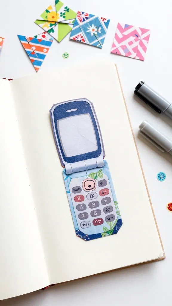 Japanese Origami Flip Phone Bookmark
