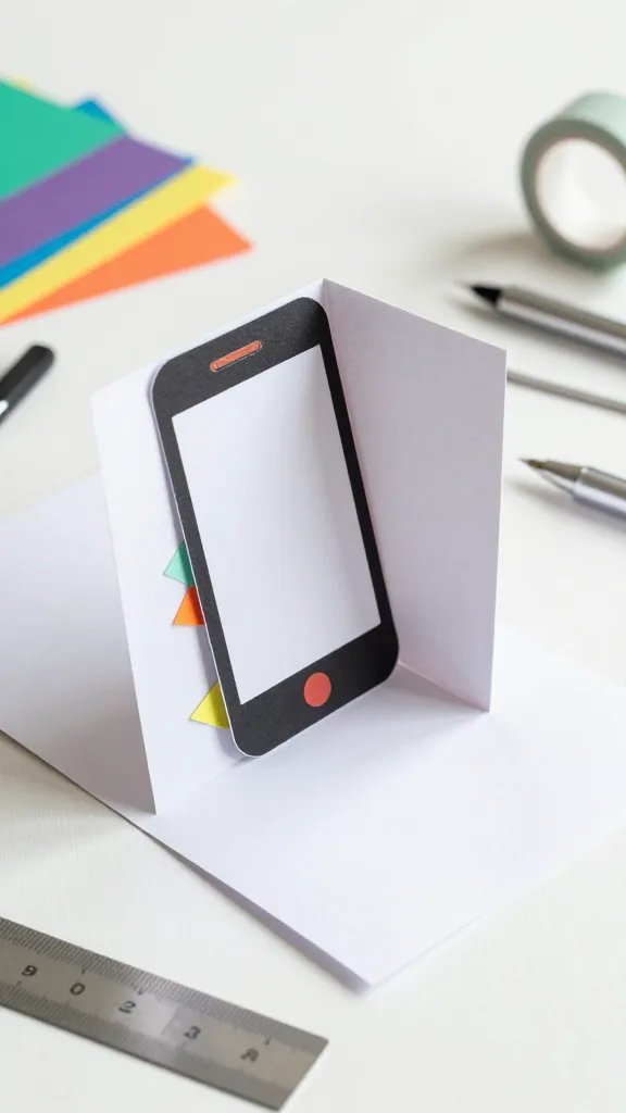 3D Pop-Up Paper Smartphone Card