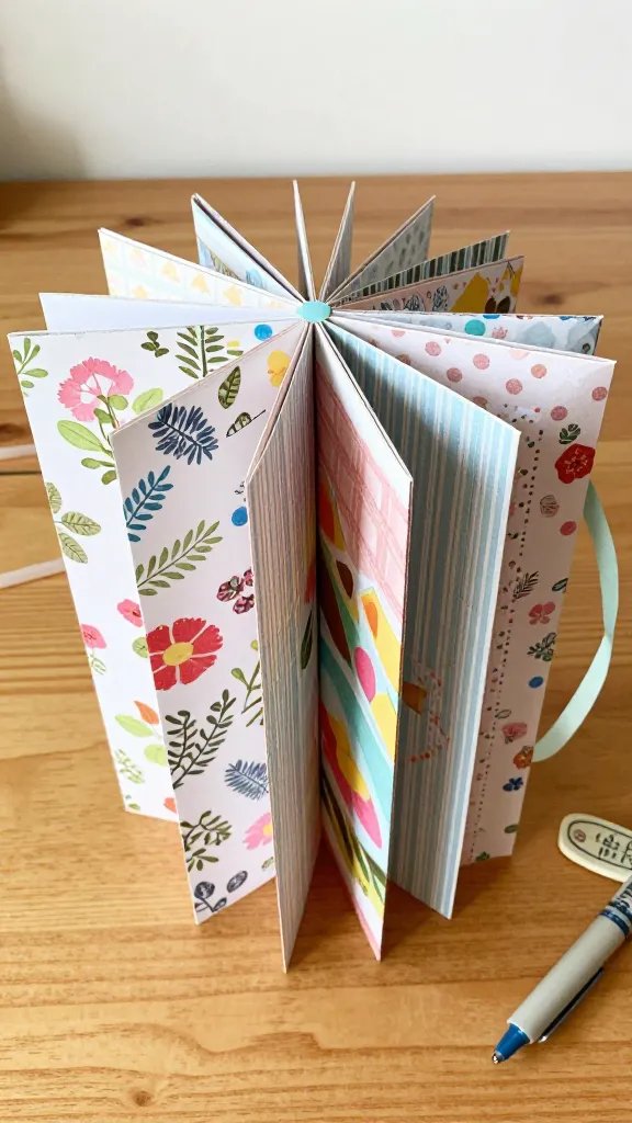 Accordion-Fold Paper Contact List Phone Display