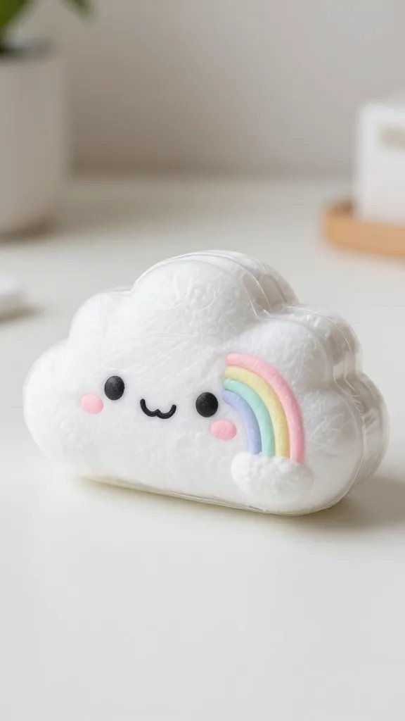Puffy Cloud Squishy With Rainbow Details