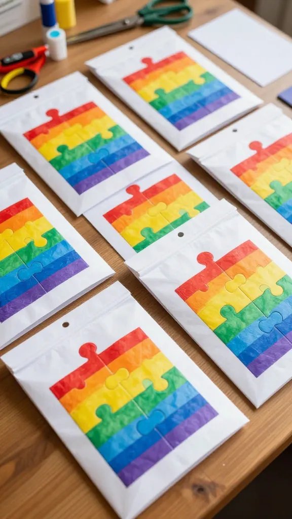 9 DIY Paper Blind Bags for Cute Surprises 9 Puzzle Piece Interconnected Bags