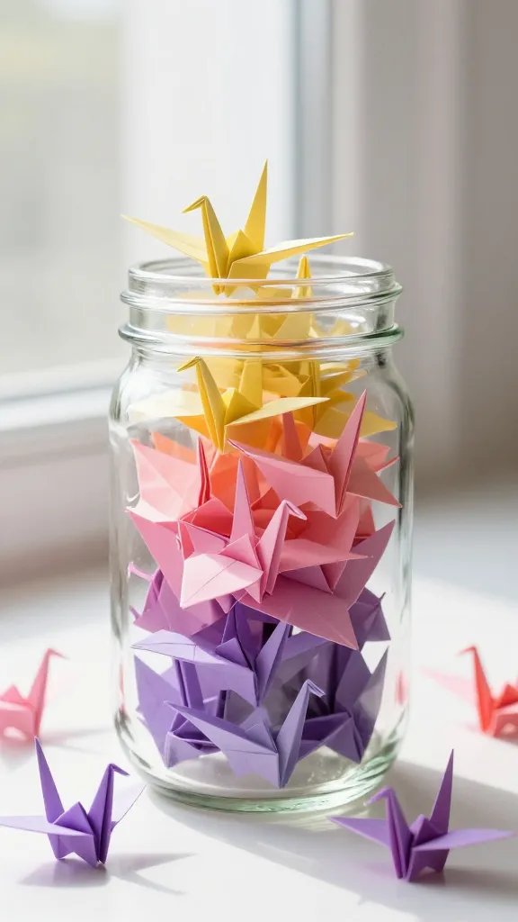 DIY Paper Gifts: 8 Creative Ideas You’ll Love 6 Origami Wish Jar Filled With Tiny Paper Cranes