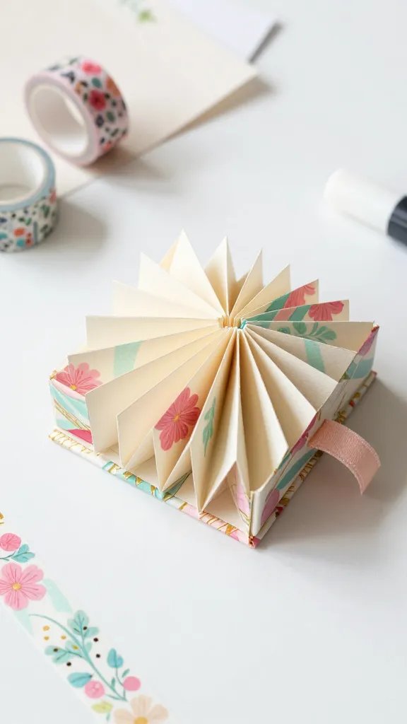 Accordion-Style Mini Wallet With Washi Tape Accents