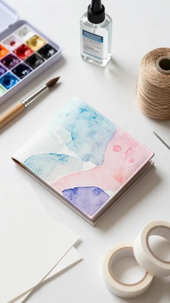 Painted Watercolor Paper Minimalist Wallet