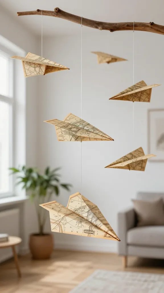 5 Easy DIY Paper Airplane Ideas for All Ages 3 Vintage Travel Map Paper Airplanes for Wanderlust Decor