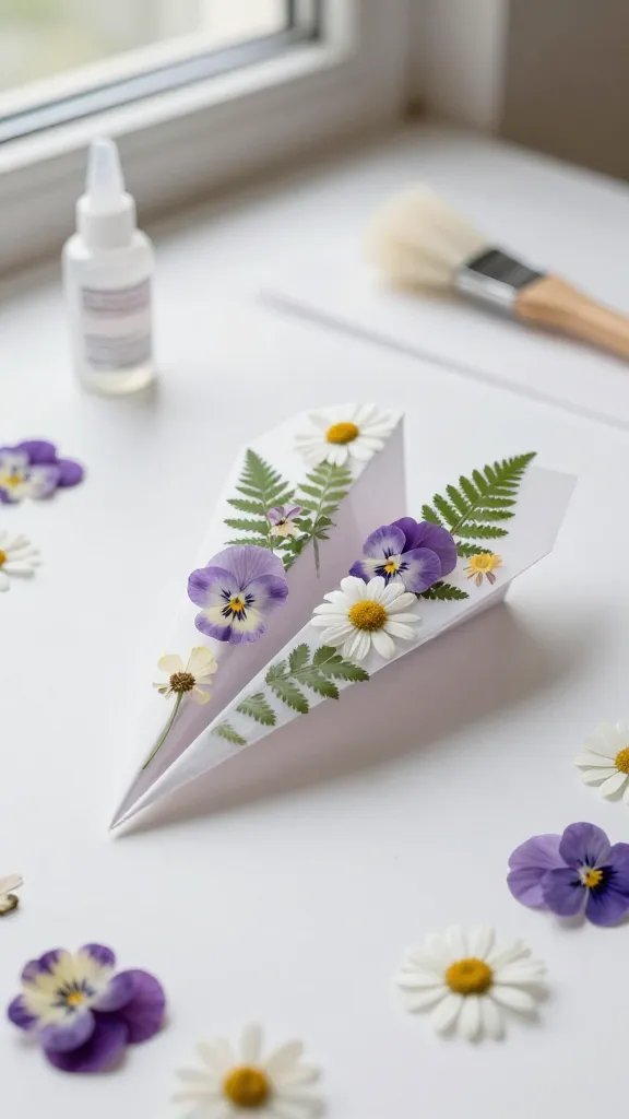5 Easy DIY Paper Airplane Ideas for All Ages 7 Pressed Flower Paper Airplanes as Botanical Art Pieces
