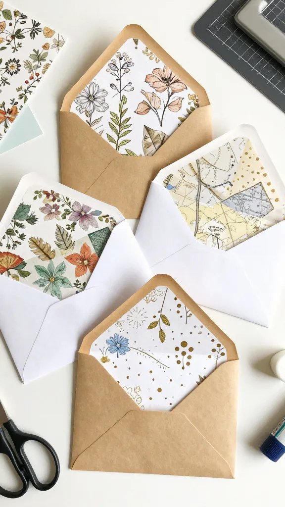 9 DIY Paper Envelopes for Gifts & Letters 7 Lined Luxury Envelopes With Patterned Paper