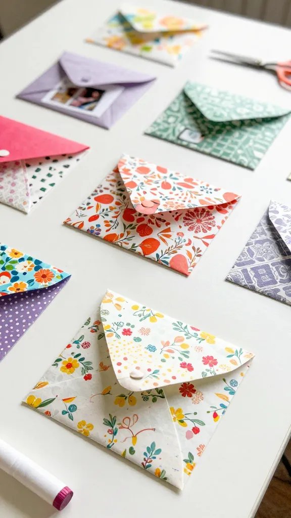 9 DIY Paper Envelopes for Gifts & Letters 8 Scrapbook Paper Pocket Envelopes