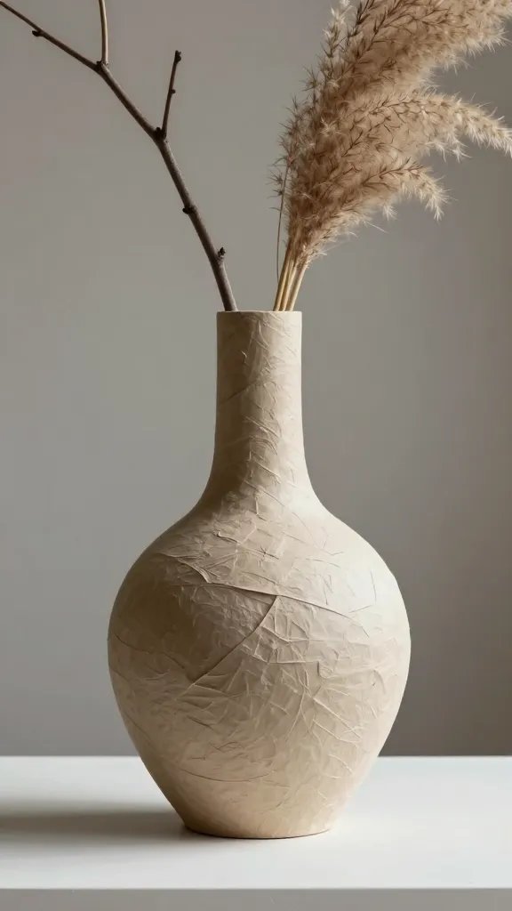 DIY Paper Mache Ideas That Look Surprisingly Stylish 9 Sculptural Vase with Organic Shape