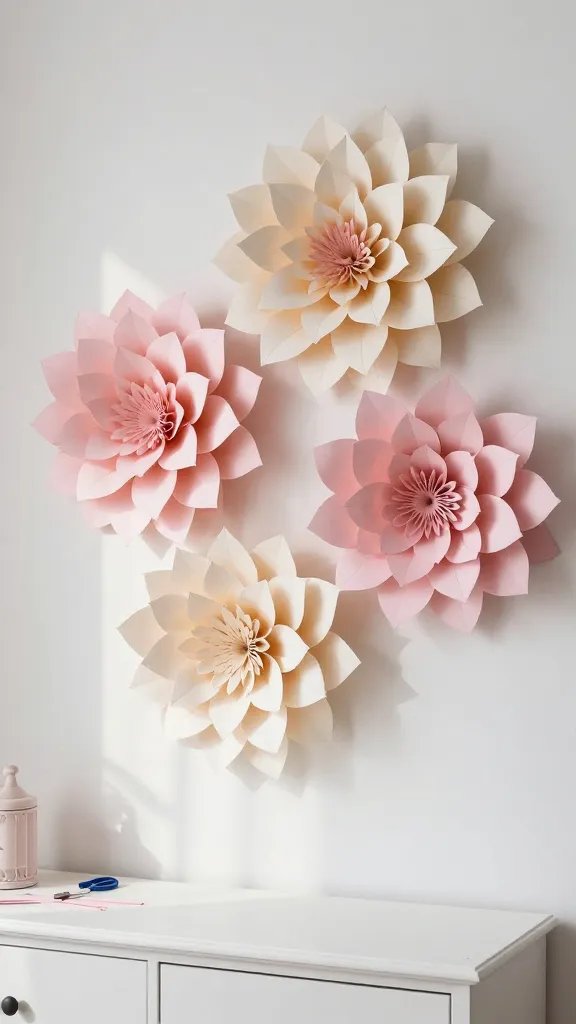 7 DIY Paper Room Decor Ideas You’ll Love 3 Giant Paper Dahlia Wall Flowers