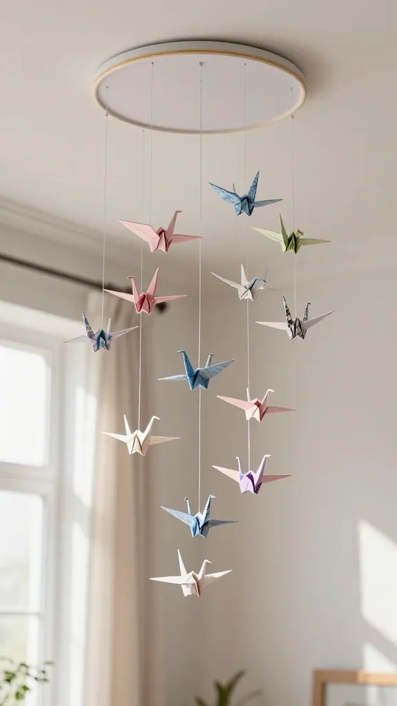 7 DIY Paper Room Decor Ideas You’ll Love 4 Origami Crane Mobile Chandelier
