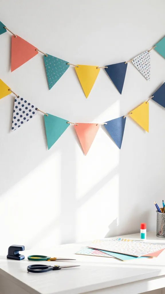 7 DIY Paper Room Decor Ideas You’ll Love 5 Geometric Paper Garland Bunting