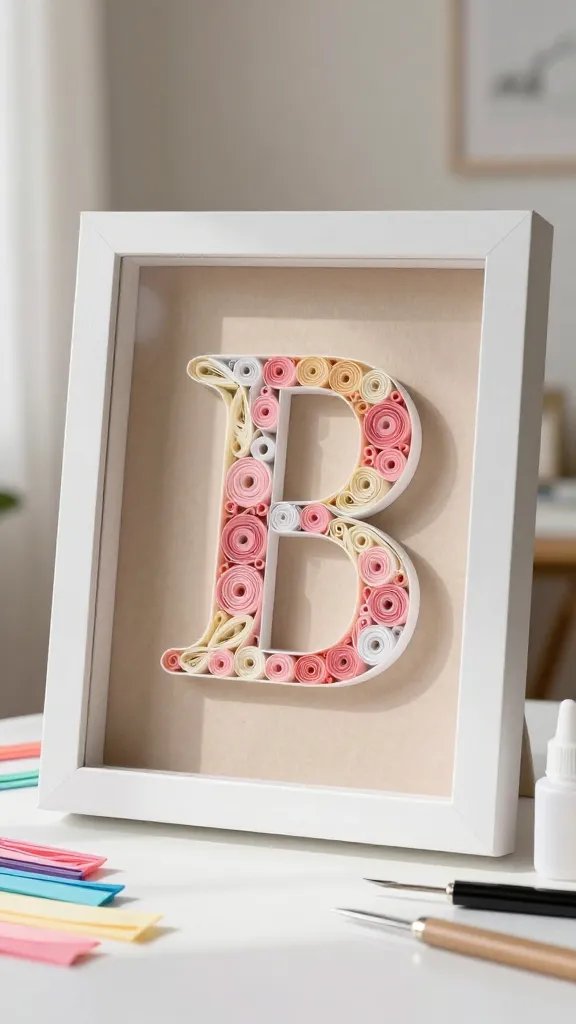 7 DIY Paper Room Decor Ideas You’ll Love 9 Quilled Paper Monogram Letter