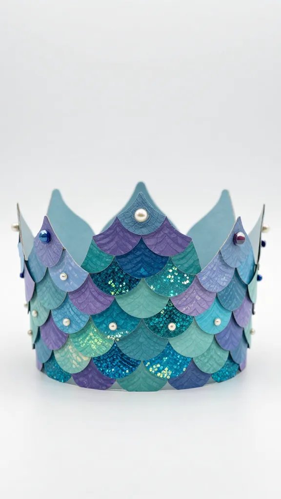 DIY Paper Crown Ideas for a Fun Creative Day 4 Glittering Mermaid Scale Crown With Iridescent Details
