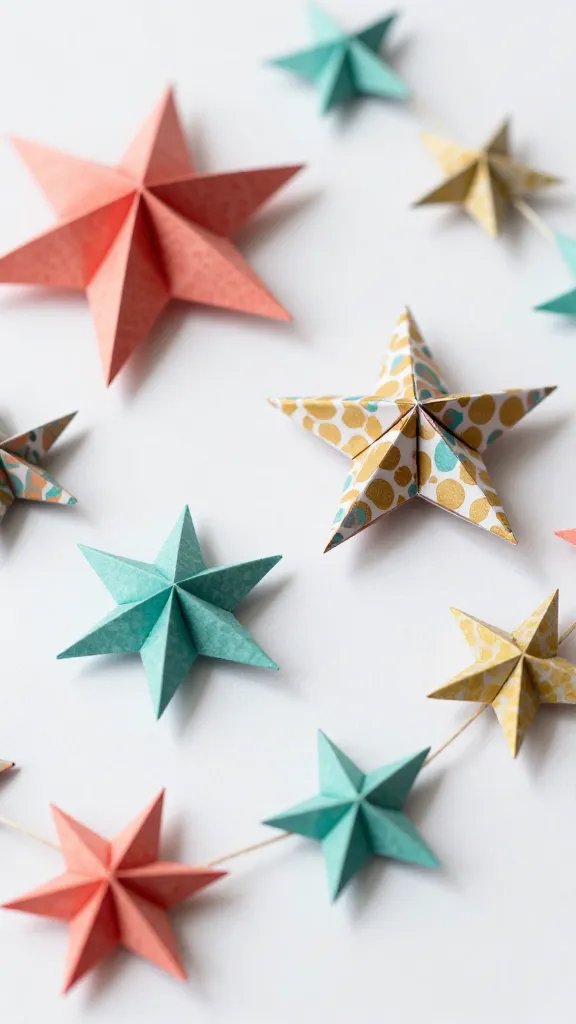 DIY Paper Garland: 5 Ideas for a Pretty Home Touch 7 Accordion-Fold Honeycomb Star Garland
