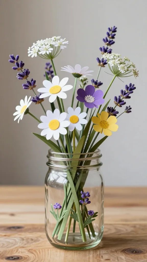 Whimsical Wildflower Meadow in a Mason Jar