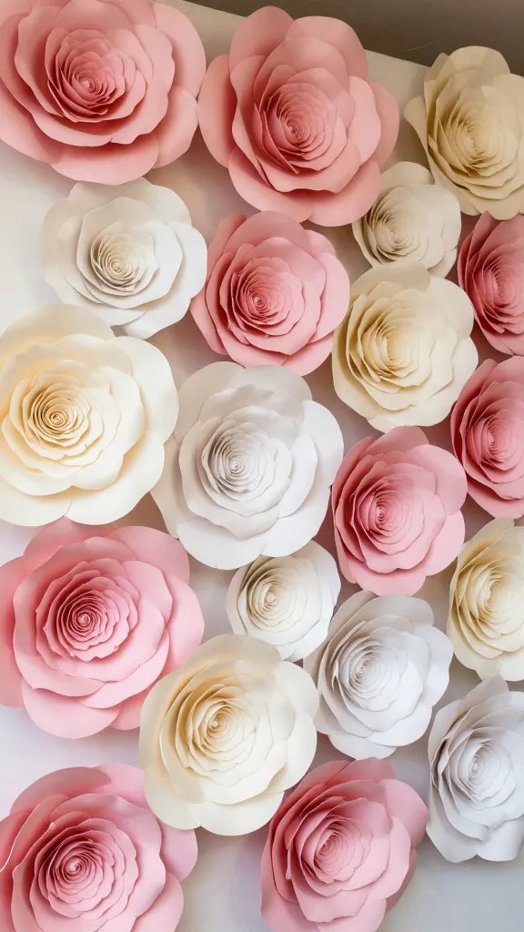 9 Simple DIY Paper Rose Ideas That Look Real 8 Giant Paper Roses for Photo Backdrop Walls