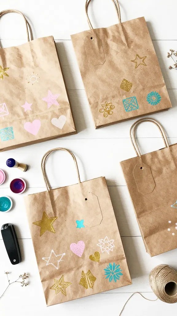 Adorable Gift Bags With Custom Stamping