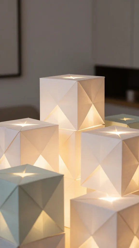 Origami Cube Lanterns With Geometric Precision
