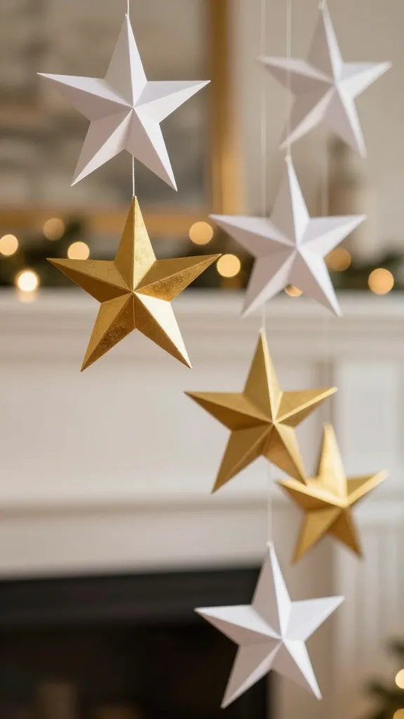 DIY Paper Xmas Decorations: 5 Festive Ideas 2 Elegant 3D Paper Star Garland With Metallic Accents