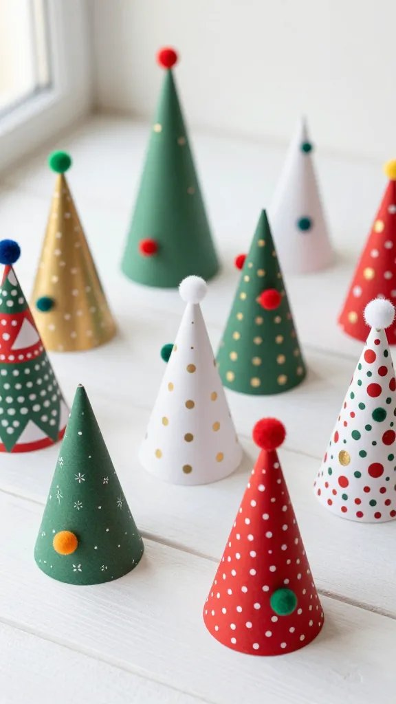DIY Paper Xmas Decorations: 5 Festive Ideas 3 Whimsical Paper Cone Christmas Trees