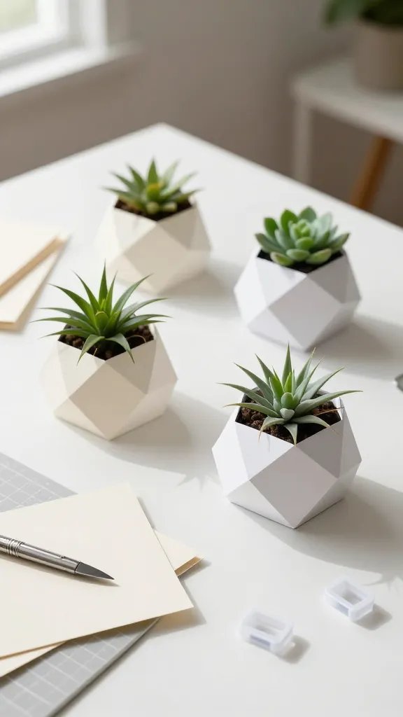 Geometric Paper Planters for Your Desk Jungle