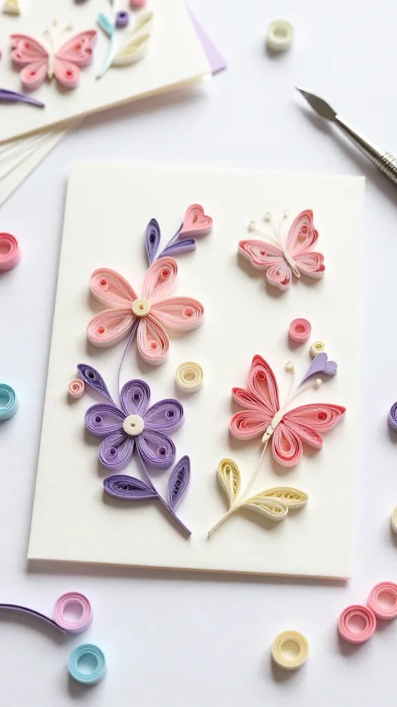 Elegant Quilled Paper Greeting Cards for Heartfelt Messages