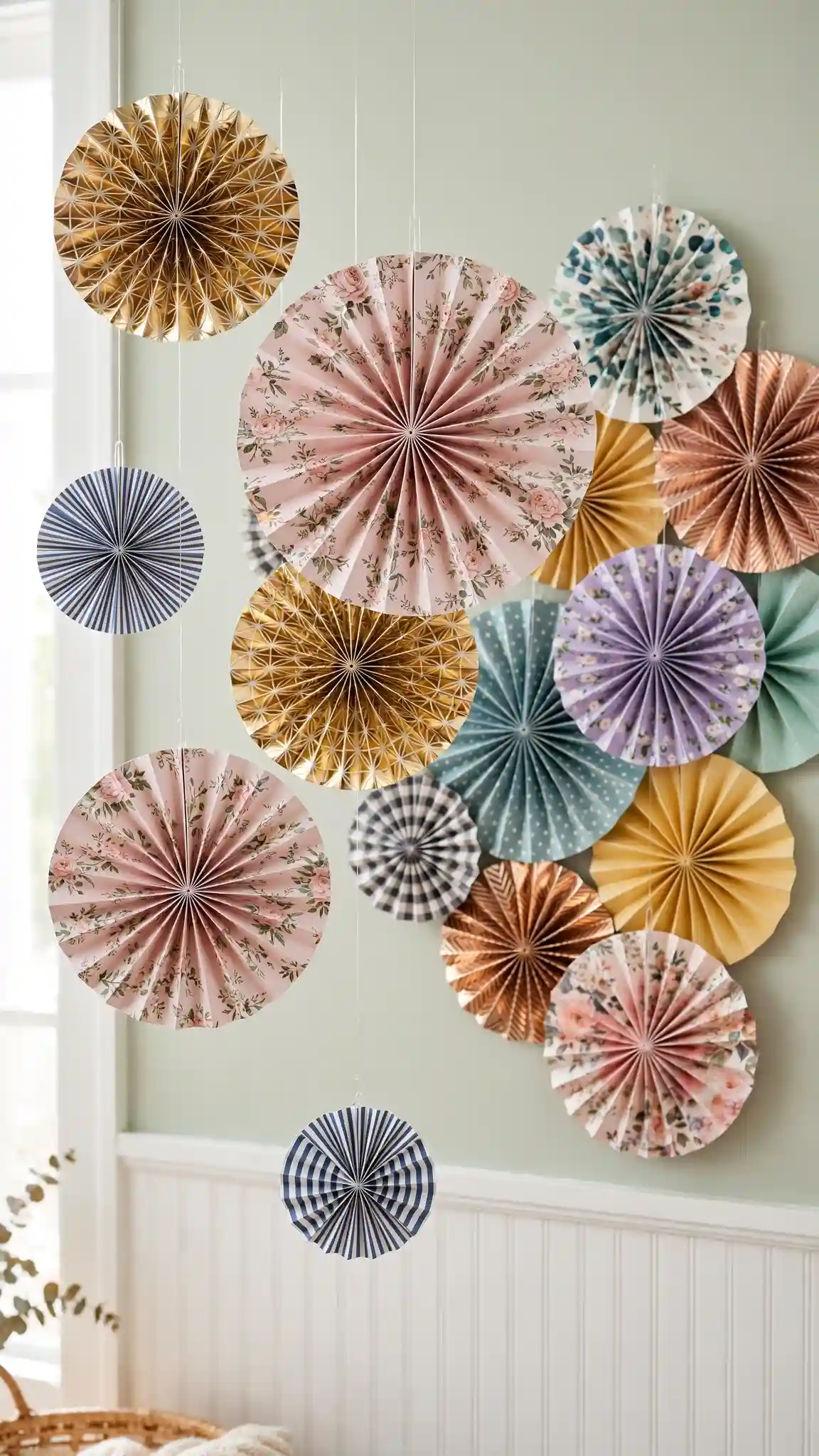 DIY Paper Wall Decor: 8 Easy & Stylish Ideas 5 Accordion-Fold Hanging Medallions