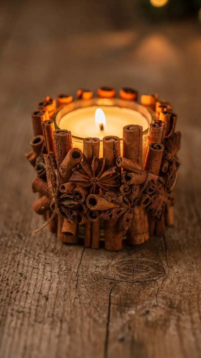 Cinnamon Stick Bundle Tea Candles