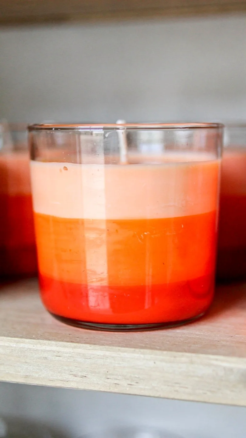 5 Candle Aesthetic Ideas for a Cozy, Stylish Glow 6 Color-Block Ombre Layered Candles