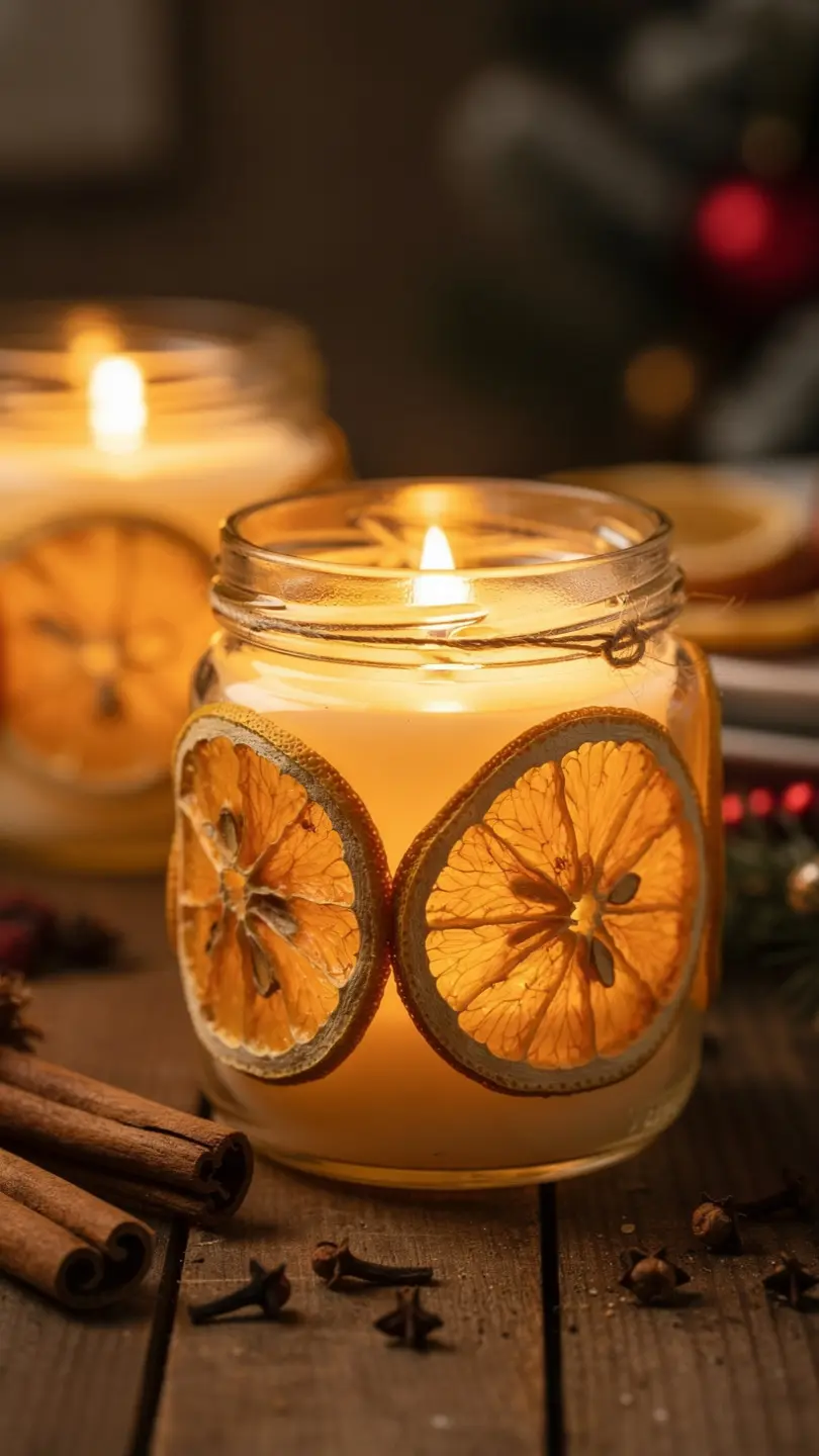 Dried Citrus Slice Candles