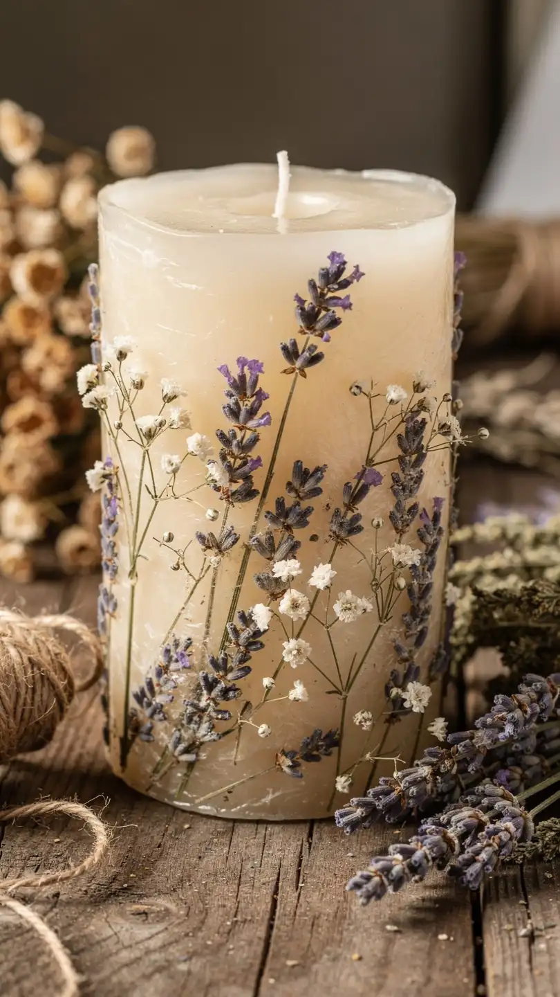 5 Candle Aesthetic Ideas for a Cozy, Stylish Glow 4 Dried Flower Pillar Candles