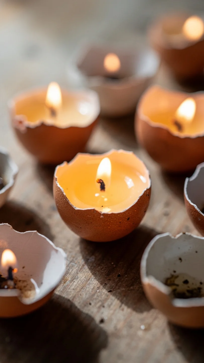 Mini Tea Candles in Eggshell Cups
