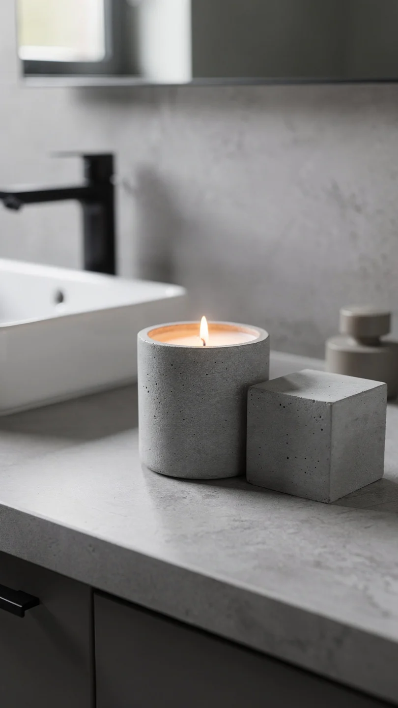 5 Candle Aesthetic Ideas for a Cozy, Stylish Glow 3 Minimalist Matte Concrete Candles