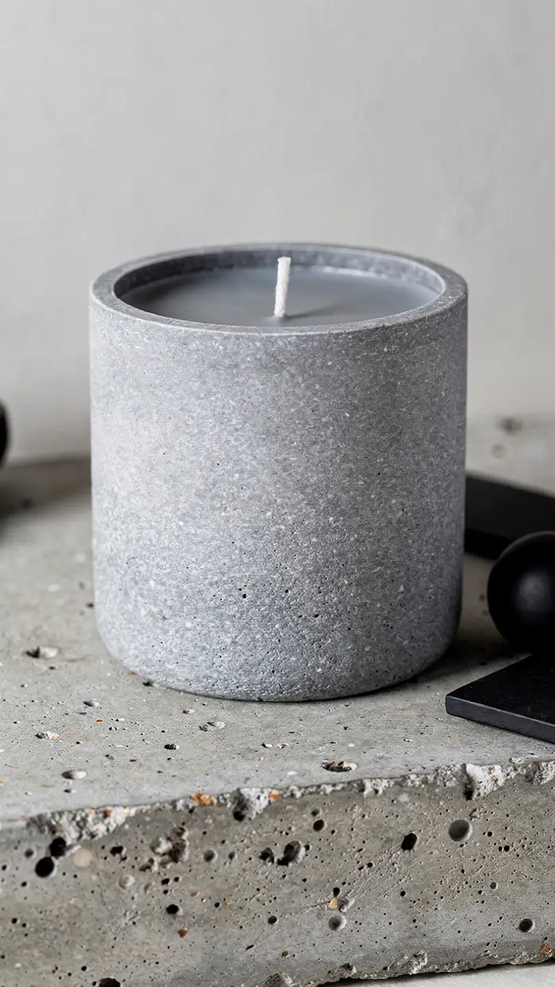 Modern Concrete-Look Soy Candle