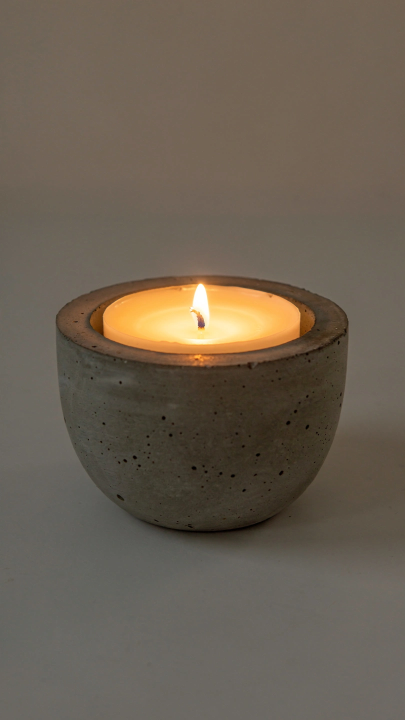 Modern Concrete Vessel Candles