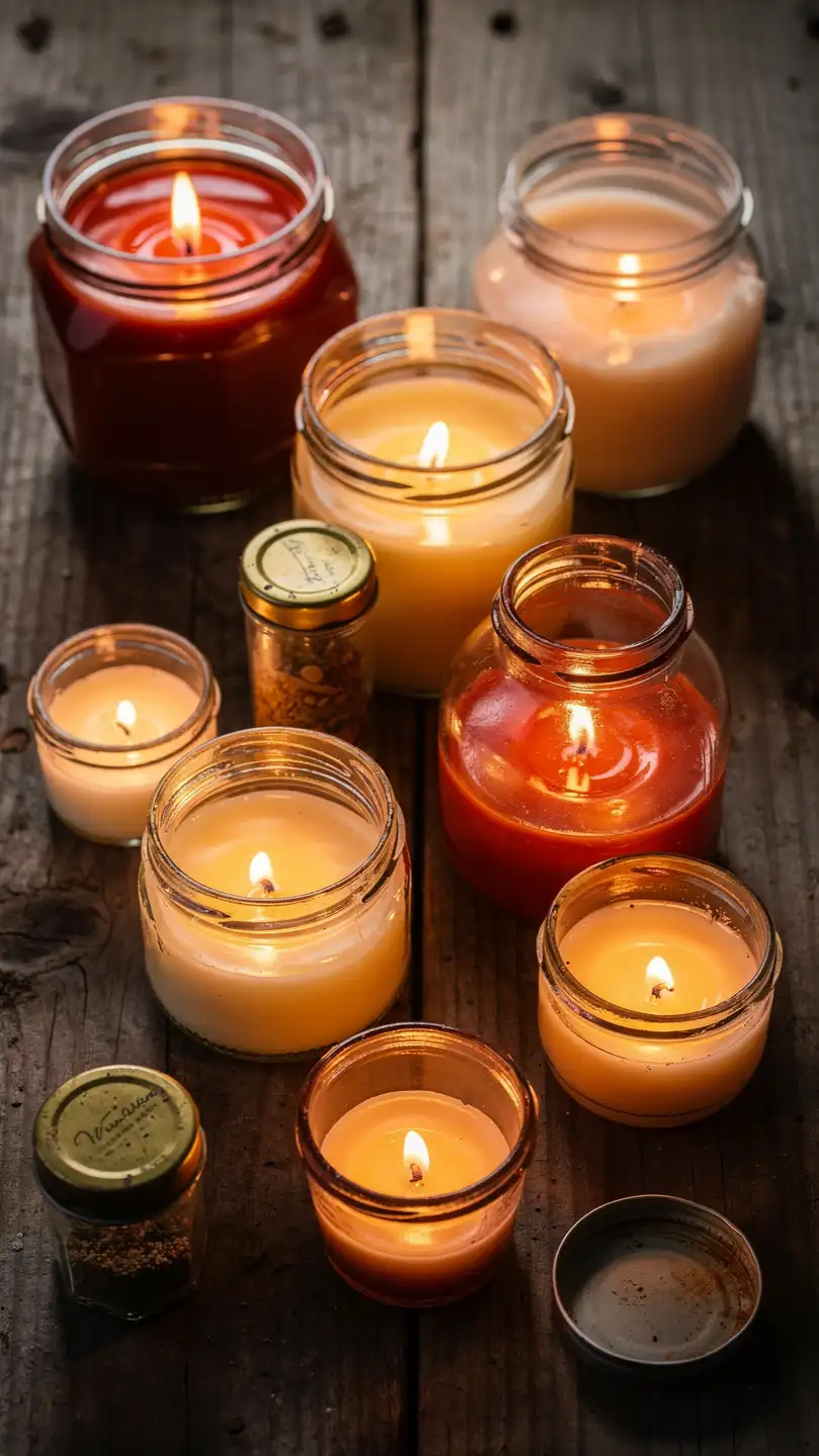 Tea Candles in Recycled Glass Jars