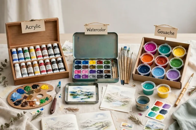 Acrylic vs. Watercolor vs. Gouache: Paint Types Compared for Crafters 3 Acrylic vs. Watercolor vs. Gouache Paint Types Compared for Crafters